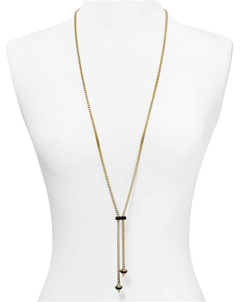 michael kors black triangle necklace|michael kors necklace set.